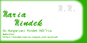 maria mindek business card